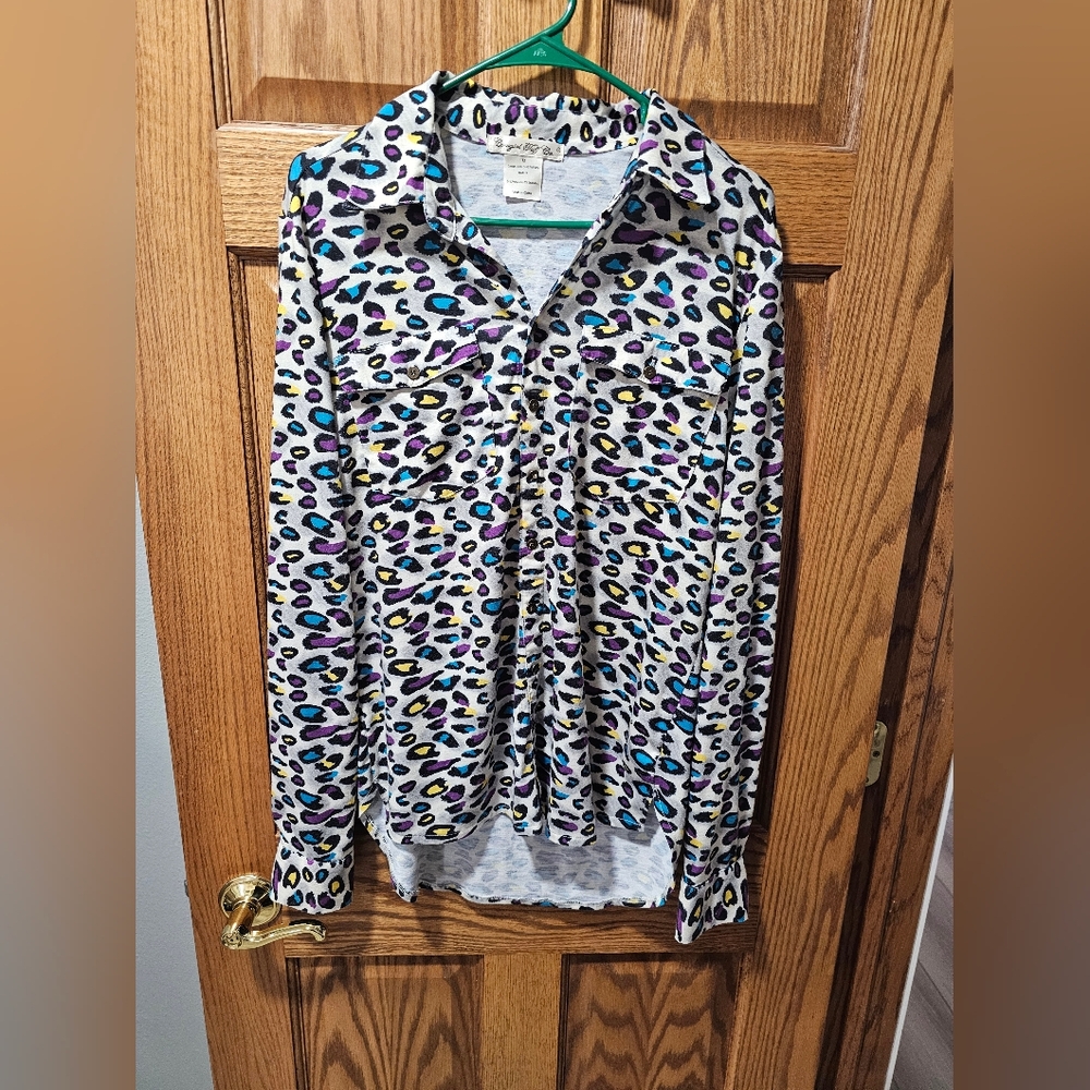 Cowgirl Tuff Colorful Leopard Print Shirt